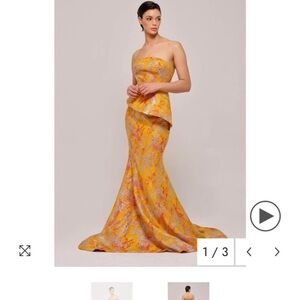 Chic Strapless Yellow Maxi Dress